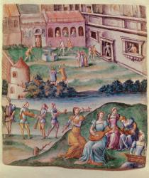 Concert in the Courtyard of a Chateau (enamel) | Obraz na stenu