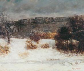 Snowy Landscape (Vallée de la Loue), c.1876 (oil on canvas) | Obraz na stenu