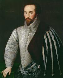 Portrait of Sir Walter Raleigh (1554-1618) 1588 (oil on panel) | Obraz na stenu