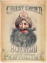 Poster for a Christmas pantomime of 'Blue Beard' produced by Henry J. Byron at the Theatre Royal, Covent Garden, c.1860 (coloured engraving) | Obraz na stenu