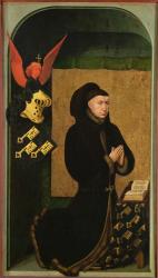 The Donor, Chancellor Nicholas Rolin, Kneeling in Prayer, from the reverse of the Last Judgement polyptych, c.1445-50 (oil on panel) (see 20546, 170074 and 170079) | Obraz na stenu