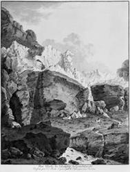 Glaciers of Grindelwald, engraved by Mathias Pfenninger (1739-1813) (engraving) (b/w photo) | Obraz na stenu