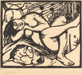 Sleeping Shepherdess (Schlafende Hirtin), 1912 (woodcut) | Obraz na stenu