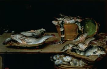 Still Life with Fish (oil on canvas) | Obraz na stenu