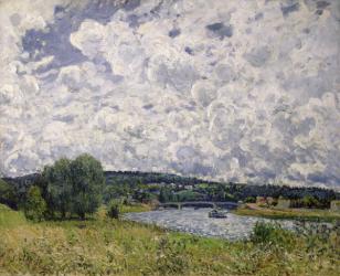 The Seine at Suresnes, 1877 (oil on canvas) | Obraz na stenu