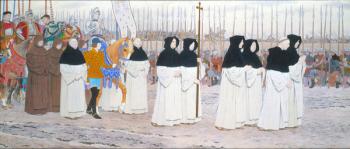 The Maid in Armour on Horseback, from Joan of Arc Series C, c.1905-11 (oil & gold leaf on canvas) | Obraz na stenu