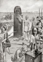The high priest of Nippur delimiting the boundary between Lagash and Umma, Sumeria, from Hutchinson's History of the Nations, pub.1915 | Obraz na stenu