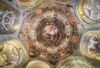 The cupola in San Vitale basilica, Ravenna, Ravenna Province, Italy (photo) | Obraz na stenu