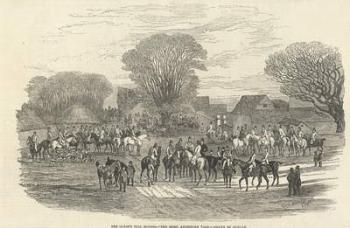The Queen's Stag Hounds: The Meet, Aylesbury Vale, from 'The Illustrated London News', 5th December 1846 (engraving) | Obraz na stenu