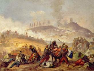The Battle of Solferino (oil on canvas) | Obraz na stenu