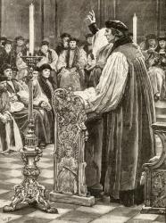 John Colet (1467-1519) preaching (engraving) | Obraz na stenu