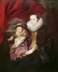 Portrait of a Woman and Child (oil on canvas) | Obraz na stenu