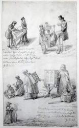 Musicians on the streets of London, 1841-43 (pencil on paper) | Obraz na stenu