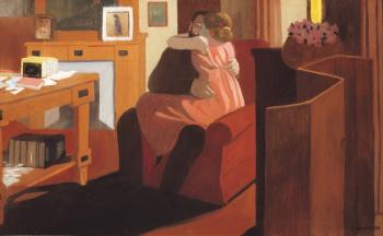 Intimacy, Couple in an Interior with a Partition, 1898 (oil on canvas) | Obraz na stenu