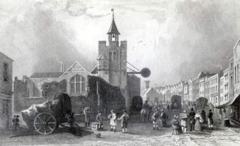 High St. with the Church of St. Nicholas, Colchester, Essex, engraved by Charles Mottram, 1831 (engraving) | Obraz na stenu