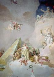 The Glory of Spain, from the ceiling of the Throne Room, 1762-66 (fresco) (detail, see also 61757, 61758, 62096, 62340 & 170577) | Obraz na stenu