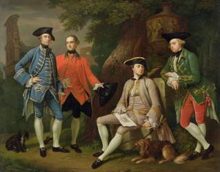 James Grant of Grant, John Mytton, the Honorable Thomas Robinson and Thomas Wynne, c.1760 (oil on canvas) | Obraz na stenu