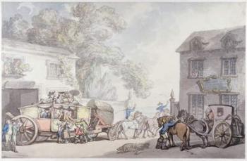 Travelling in France, c.1790 (pen & ink with w/c on paper) | Obraz na stenu