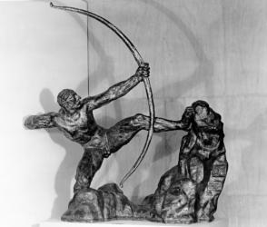 Hercules the Archer, 1909 (bronze) (b/w photo) | Obraz na stenu