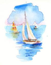 Sailboats, 2017, (watercolor) | Obraz na stenu