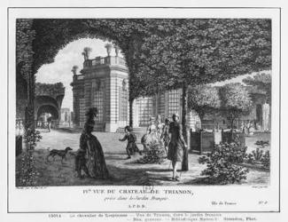 Fourth view of Trianon, taken in the French garden, engraved by Francois Denis Nee (1732-1817) (engraving) | Obraz na stenu