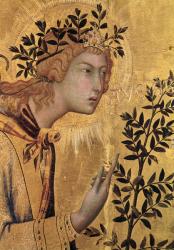 The Annunciation with St. Margaret and St. Asano, detail of the Archangel Gabriel, 1333 (tempera on panel) (detail of 50322) | Obraz na stenu