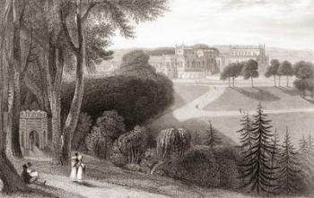 19th century view of Auckland Castle, aka Auckland Palace, Bishop's Castle or Bishop's Palace, Bishop Auckland,County Durham, England. From Churton's Portrait and Lanscape Gallery, published 1836. | Obraz na stenu