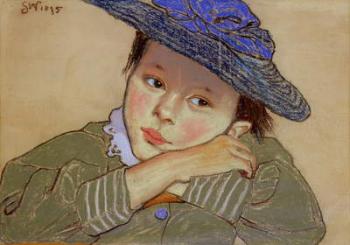 Girl in a Blue Hat, 1895 (pastel on paper) | Obraz na stenu