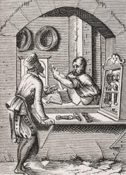 Wire Worker, after a woodcut by Jost Amman (1539-91) from 'Le Moyen Age et La Renaissance' by Paul Lacroix (1806-84) published 1847 (litho) | Obraz na stenu