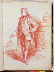 Portrait of a Man, called Edward Gibbon (1737-94) from 'Sketchbook of Portrait Studies', 1760s (red crayon on paper) | Obraz na stenu