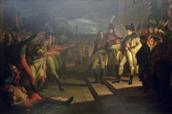 The Oath of the Sassoni to Napoleon Bonaparte (1769-1821) after the Battle of Jena-Auerstadt, 14th October 1806, 1820 (oil on canvas) (see also 80249)d | Obraz na stenu