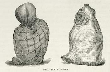 Peruvian Mummies, from 'Incidents of Travel and Exploration in the Land of the Incas' by E. George Squier, pub. in 1878 (engraving) | Obraz na stenu