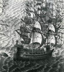 The Spanish Armada, 19th Century (engraving) | Obraz na stenu