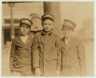Messenger boys in Jacksonville, Florida, 1913 (b/w photo) | Obraz na stenu