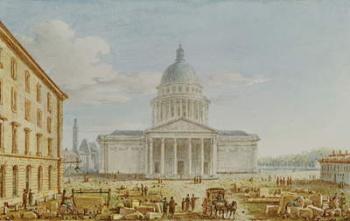 View of the Church of St. Genevieve, the Pantheon, 18th-19th century (w/c on paper) | Obraz na stenu