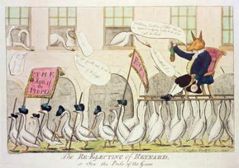 The Re-Electing of Reynard, or Fox the Pride of the Geese, 1783 (hand-coloured engraving) | Obraz na stenu