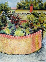 View through the Rooftops to the Fields,2010 (watercolour) | Obraz na stenu