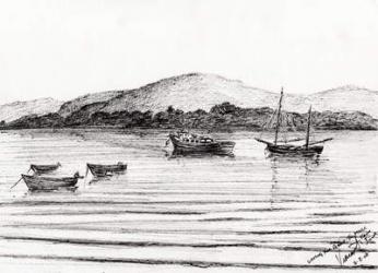 Boats off Iona, 2007, (ink on paper) | Obraz na stenu