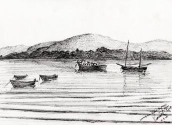 Boats off Iona, 2007, (ink on paper) | Obraz na stenu