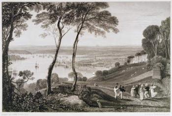 Plymouth Dock from Mount Edgecombe, from 'Cooke's Picturesque Views of the Southern Coast of England' engraved by William Bernard Cooke (1778-1855) 1814-26 (etching) | Obraz na stenu