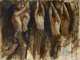 Men at an Anvil, study for The Spirit of Vulcan, c.1904-8 (oil on canvas) | Obraz na stenu