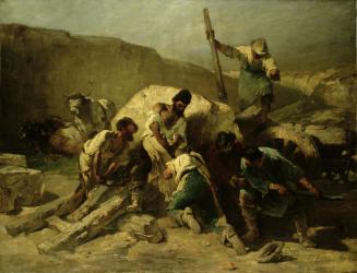 Transporting Stone Blocks (oil on canvas) | Obraz na stenu