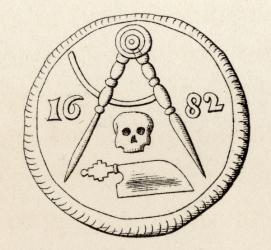 Masonic seal of the Carpenters of Maestricht, dated 1682, from 'The History of Freemasonry, volume II', published by Thomas C. Jack, London, 1883 (litho) | Obraz na stenu
