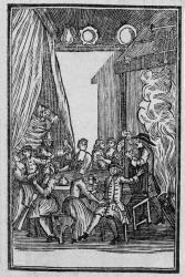 The Harvest Supper, from the Roxburghe Ballads (woodcut) (b/w photo) | Obraz na stenu