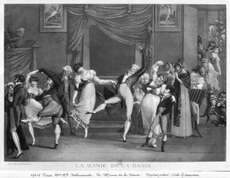 Dance mania, 1809 (engraving) (b/w photo) | Obraz na stenu