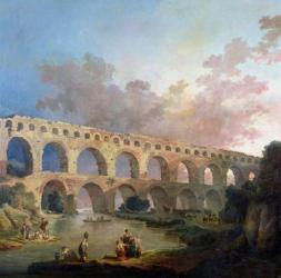 The Pont du Gard, Nimes, c.1786 (oil on canvas) | Obraz na stenu