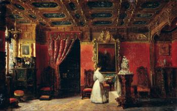 Princess Marie d'Orleans (1813-39) in her Gothic Studio in the Palais des Tuileries, 1836 (oil on canvas) | Obraz na stenu