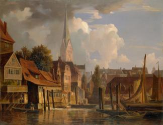 The Kleine Alster in 1842, 1842 (oil on panel) | Obraz na stenu