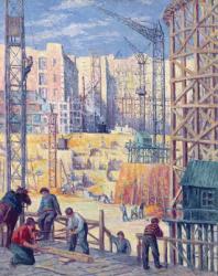 Building Site in Paris, quai de Passy, 1907 (oil on canvas) | Obraz na stenu