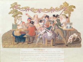 A Republican Meal, Messidor, Year II (June-July 1794) (w/c & gouache on card) | Obraz na stenu